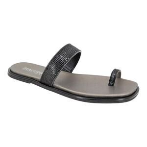 Kenneth Cole Reaction Women's Wilfred Toe Loop Flat Sandals Black Size 8 1/2
